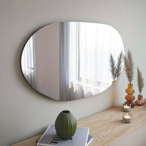 Specchio tondo nero 89x52h cm - Nerina