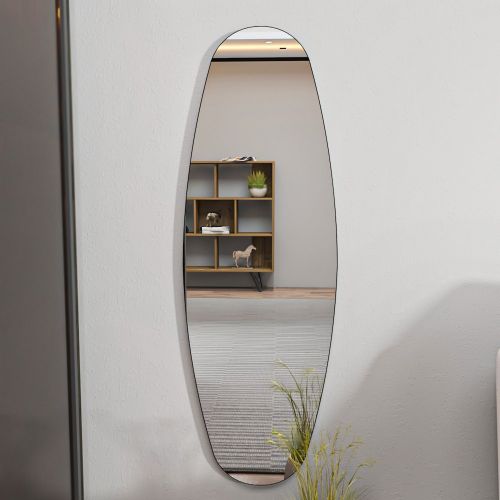 Specchio Trasparente Trasparente Forma Ovale Tipologia a Parete 40x120h cm, Colore Struttura Trasparente - Pray