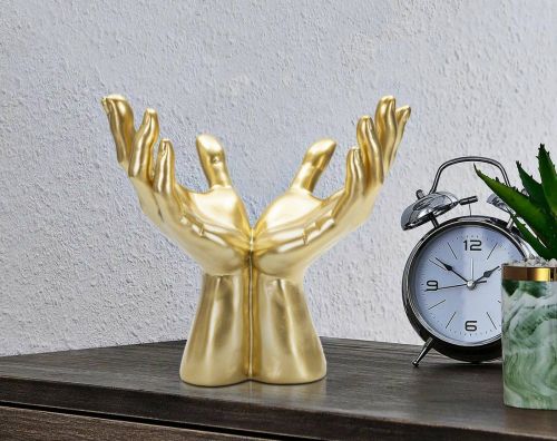 Statua Capo, Complemento d'arredo, Articolo decorativo, Accessorio d'arredo, 25x15 h24 cm, Oro