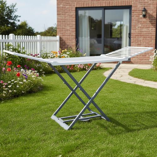 Stendibiancheria- Bianco Grigio Stendibiancheria Colore Struttura Grigio, Made in Italy - Betts