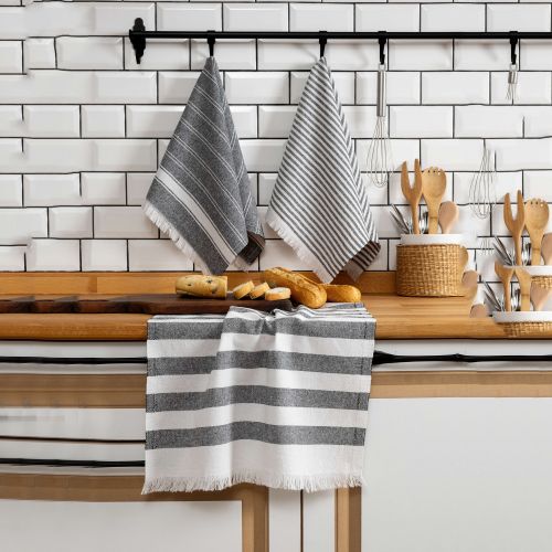 Strofinaccio Nero Lavabile in Lavatrice si 40° 3 Pezzi 45x65 cm, - Nifali