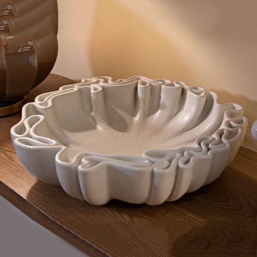 Svuotatasche Bianco Crema Effetto Pietra Sfumatura Colore Struttura Crema, - Esquel