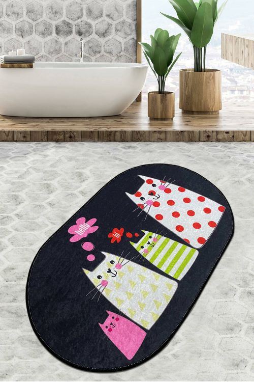 Tappeto da bagno Luzzara, Tappetino per bagno, Scendibagno, Pedana da bagno, 100x80 cm, Multicolore