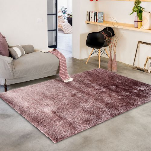 Tappeto Rosa Quarzo Altezza Pelo 35 mm 100% Poliestere Forma Quadrato 67x67 cm, Adatto a Riscaldamento a Pavimento - Latisa