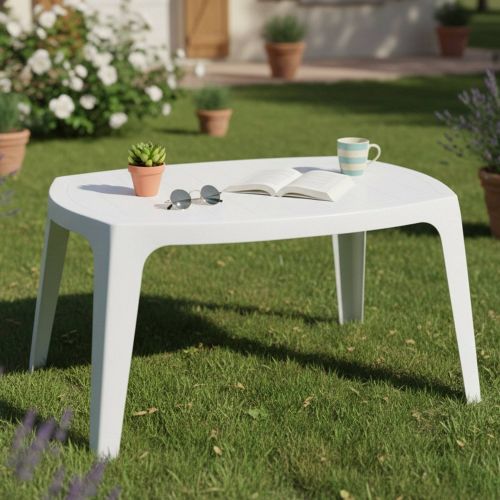 Tavolino da Esterno Bianco 2 Posti 76x49x43h cm, Made in Italy - Mclendon