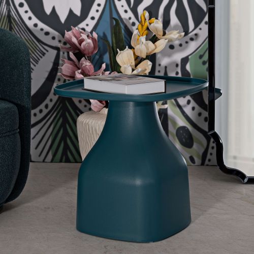 Tavolino da Salotto blu Adatto per Indoor-outdoor Forma Quadrato 48x48x50h cm, Colore Ripiano blu - Batoti