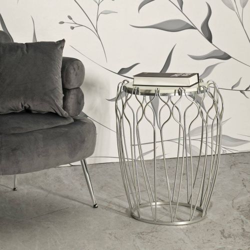Tavolino da salotto circolare argento 47x47x61h cm - Castelli