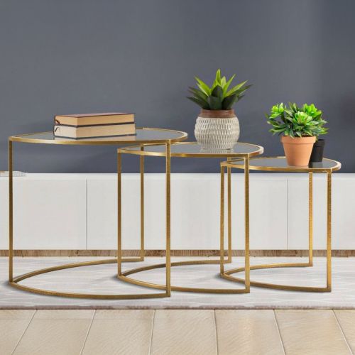 Tavolino da salotto circolare oro 60x60x50h cm - Adrian