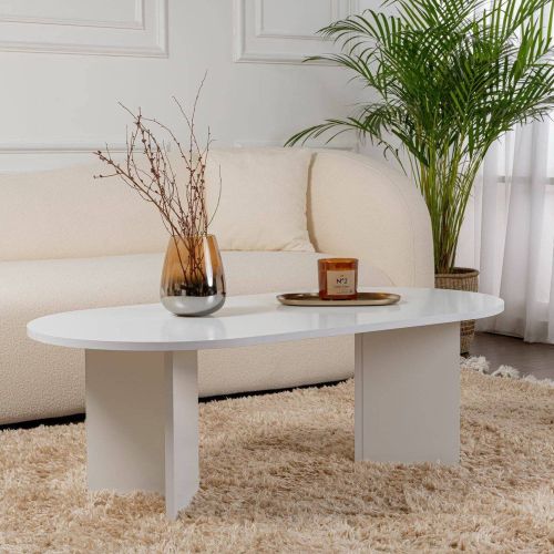 Tavolino da salotto Elain, 119x60 h40 cm, Bianco