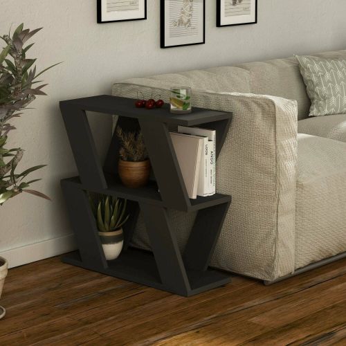 Tavolino da salotto geometrico antracite 60x22x57h cm - Beniamina