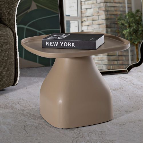 Tavolino da Salotto Grigio Tortora Adatto per Indoor-outdoor Angoli Arrotondati Forma Quadrato 48x48x38h cm, Colore Ripiano Grigio - Derben