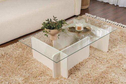 Tavolino da salotto Itri, Tavolo basso da caffè, Portariviste per divano, Ripiano da soggiorno, 105x65 h30 cm, Bianco