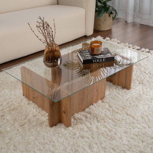 Tavolino da salotto Kallias, 105x65 h30 cm, Pino