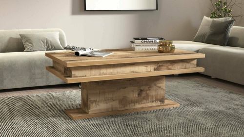 Tavolino da Salotto Marrone Acero Forma Rettangolare Materiale Piano in Legno Nobilitato 100x55x42h cm, Colore Ripiano Marrone Made in Italy - Iside