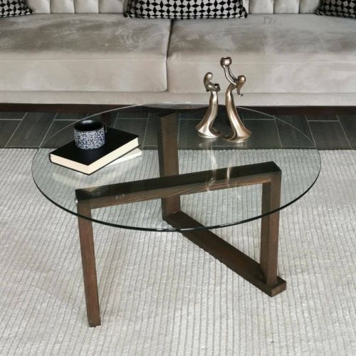 Tavolino da Salotto Marrone Noce Portariviste Forma Rettangolare 80x80x41h cm, Sfumatura Colore Struttura Noce - Ragia