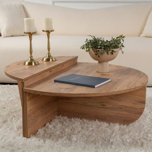 Tavolino da Salotto Marrone Pino Peso Massimo Supportato 15 kg Forma Rettangolare 90x60x35h cm, Sfumatura Colore Ripiano Pino - Mansue