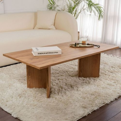 Tavolino da Salotto Marrone Quercia Forma Rettangolare Materiale Piano in Legno Nobilitato 119x60x40h cm, Colore Ripiano Marrone - Turate