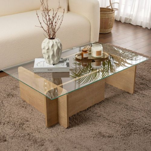 Tavolino da Salotto Marrone Quercia Portariviste Forma Rettangolare 105x65x30h cm, Sfumatura Colore Struttura Quercia - Kallias