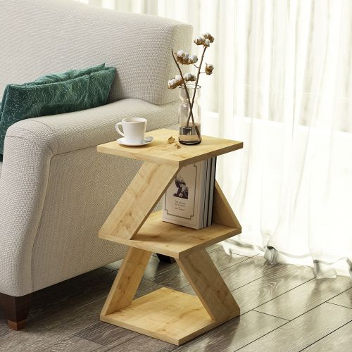 Tavolino da Salotto Marrone Rovere 2 Vani Forma Rettangolare 30x30x50h cm, Sfumatura Colore Ripiano Rovere - Rubiana