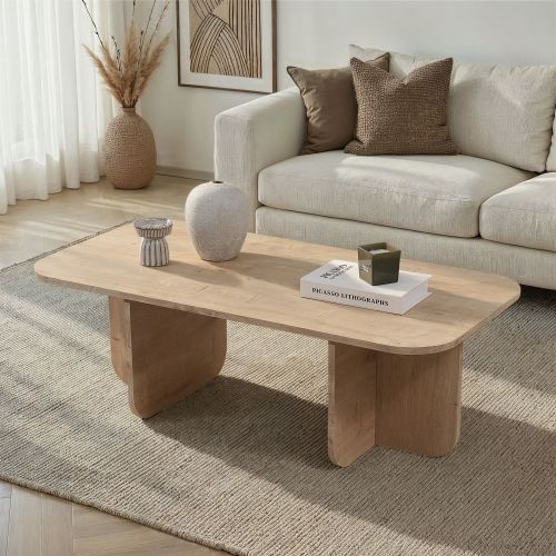 Tavolino da Salotto Marrone Rovere Chiaro Forma Rettangolare Materiale Piano in Legno Nobilitato 120x60x41h cm, Colore Ripiano Marrone - Nomeva