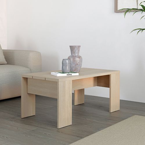 Tavolino da Salotto Marrone Rovere Forma Rettangolare Colore Ripiano Marrone 90x50x43h cm, Sfumatura Colore Struttura Rovere - Riposto