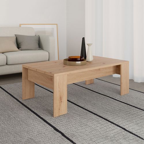 Tavolino da Salotto Marrone Rovere Nodi Forma Rettangolare Colore Ripiano Marrone 120x67x43h cm, Sfumatura Colore Struttura Rovere Nodi - Bertona