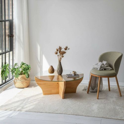 Tavolino da Salotto Marrone Rovere Portariviste Forma Circolare 92x92x36h cm, Sfumatura Colore Struttura Rovere - Califfi