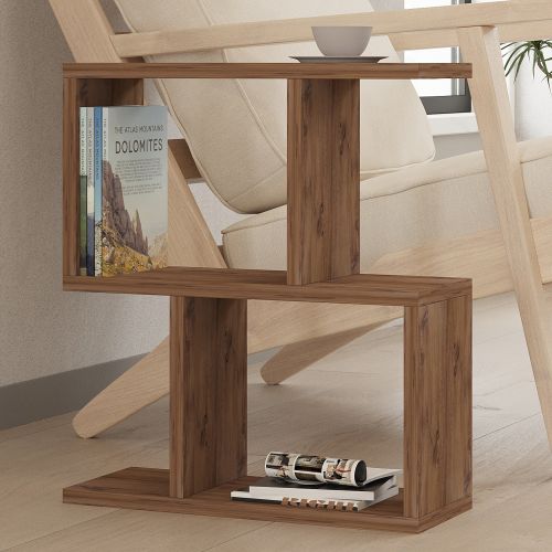 Tavolino da Salotto Marrone Rovere Scuro 2 Vani Forma Rettangolare 45x17x51h cm, Sfumatura Colore Ripiano Rovere Scuro - Lauriano