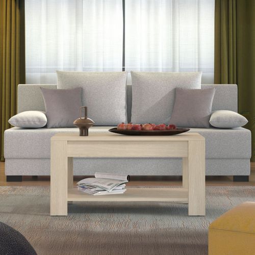 Tavolino da Salotto Marrone Rovere un Vano Forma Rettangolare 90x49.5x45.5h cm, Sfumatura Colore Ripiano Rovere - Signa