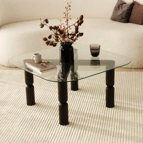 Tavolino da Salotto Nero Antracite Portariviste Forma Rettangolare 80x80x40h cm, Sfumatura Colore Struttura Antracite - Gran