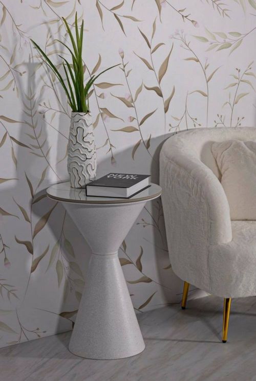 Tavolino da salotto Oreti, Tavolo basso da caffè, Portariviste per divano, Ripiano da soggiorno, 44x44 h63 cm, Bianco