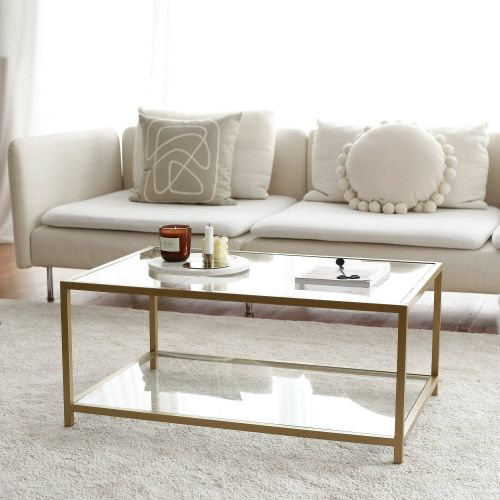 Tavolino da Salotto oro Cassetti 90x60x40h cm, un Vano - Mina