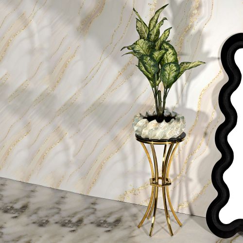 Tavolino da Salotto oro Trasparente Forma Rotondo Colore Ripiano Trasparente 40x40x81h cm, Materiale Struttura in Vetro - Datenoda