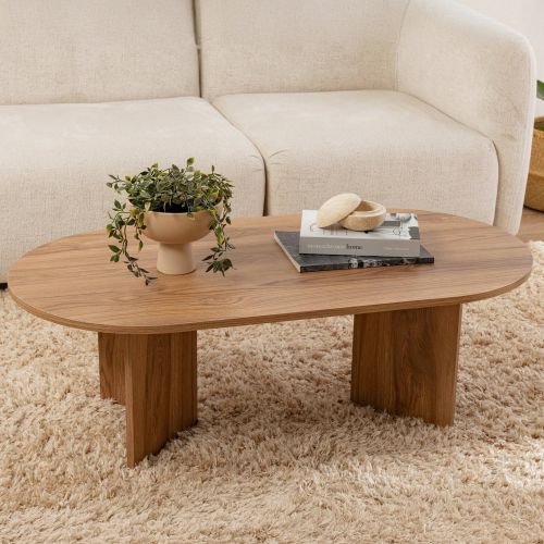 Tavolino da salotto ovale noce 120x40x60h cm - Jurian