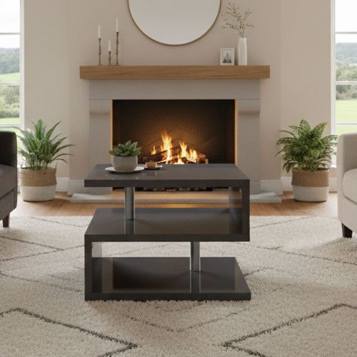 Tavolino da salotto rettangolare antracite 55x55x41h cm - Chanthu