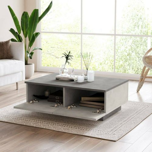 Tavolino da salotto rettangolare argento e antracite 90x60x31h cm - Ay