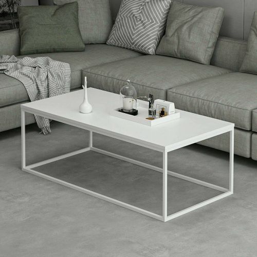 Tavolino da salotto rettangolare bianco 120x60x42h cm - Lazise