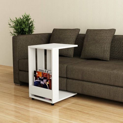Tavolino da salotto rettangolare bianco 37x45x60h cm - Muifa