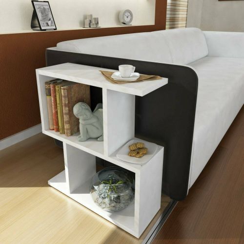 Tavolino da salotto rettangolare bianco 50x17x55h cm - Barni