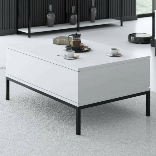 Tavolino da salotto rettangolare bianco e nero 90x60x40h cm - Vespero