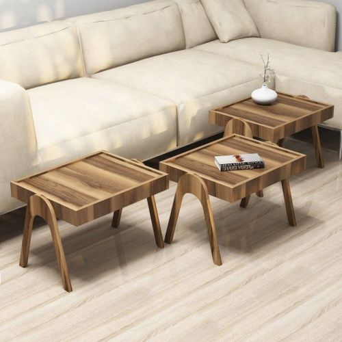 Tavolino da salotto rettangolare noce 53x40x64h cm - Strembo