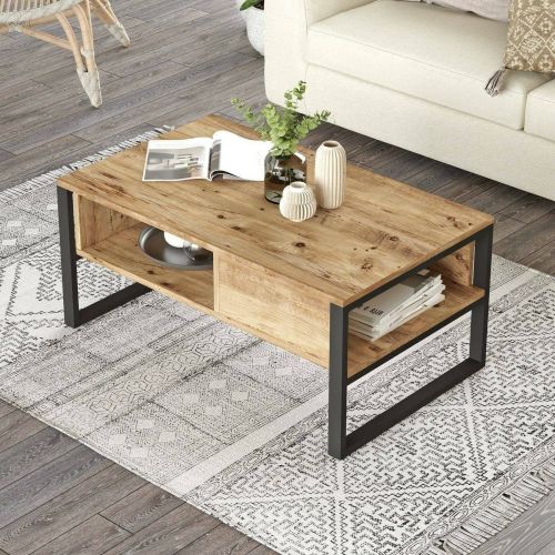 Tavolino da salotto rettangolare quercia 100x59x44h cm - Alfonsa