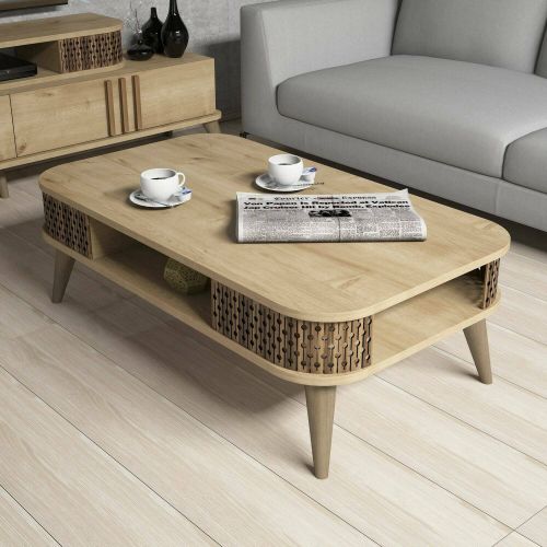 Tavolino da salotto rettangolare quercia 105x60x34h cm - Cigno