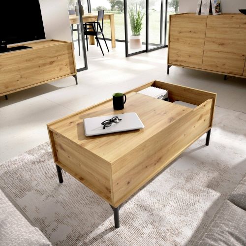 Tavolino da salotto rettangolare rovere nodi 99x60x41h cm - Alexius