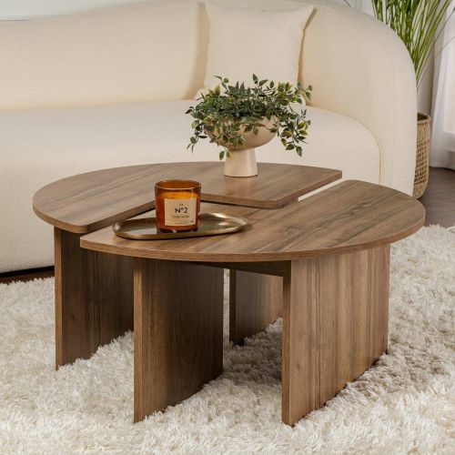 Tavolino da salotto Tairn, 90x90 h41 cm, Noce