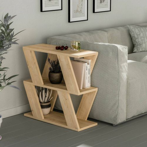 Tavolino da salotto Thalia, Tavolo basso da soggiorno, Ripiano da caffè, Tavolino per divano, 60x22h57 cm, Quercia