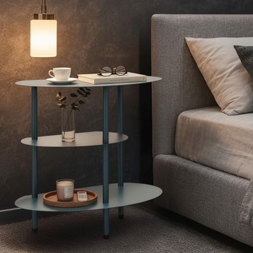 Tavolino da Salotto Verde 3 Ripiani 3 Ripiani 9x31x54h cm, 2 Vani - Ganale