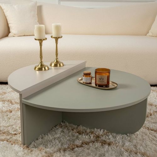 Tavolino da Salotto Verde Peso Massimo Supportato 15 kg Forma Rettangolare 90x60x35h cm, Materiale Piano in Legno Nobilitato - Mansue