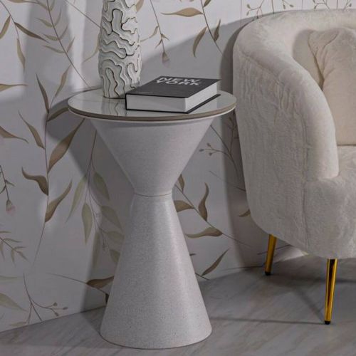 Tavolino salotto conico bianco 44x44x63h cm - Daunia