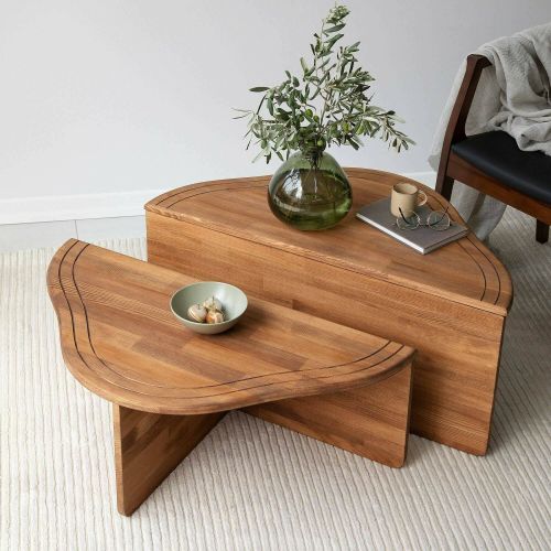 Tavolino salotto irregolare quercia 90x90x40h cm - Emiri